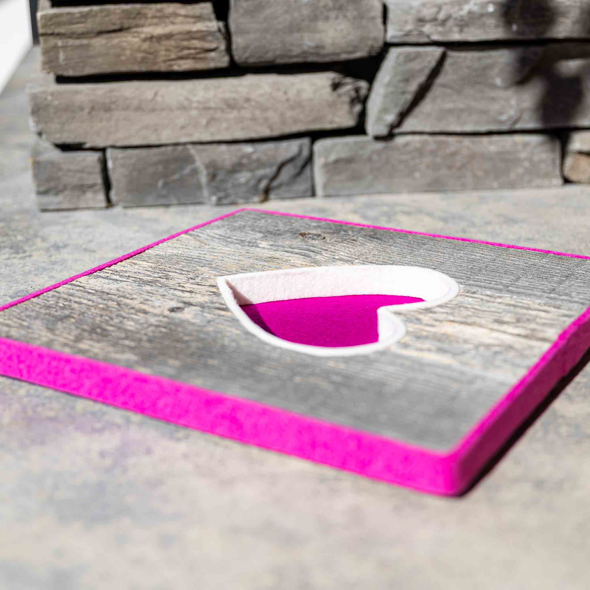 Alpen Kult-Quadrat mit Herz "lila, weis, pink"