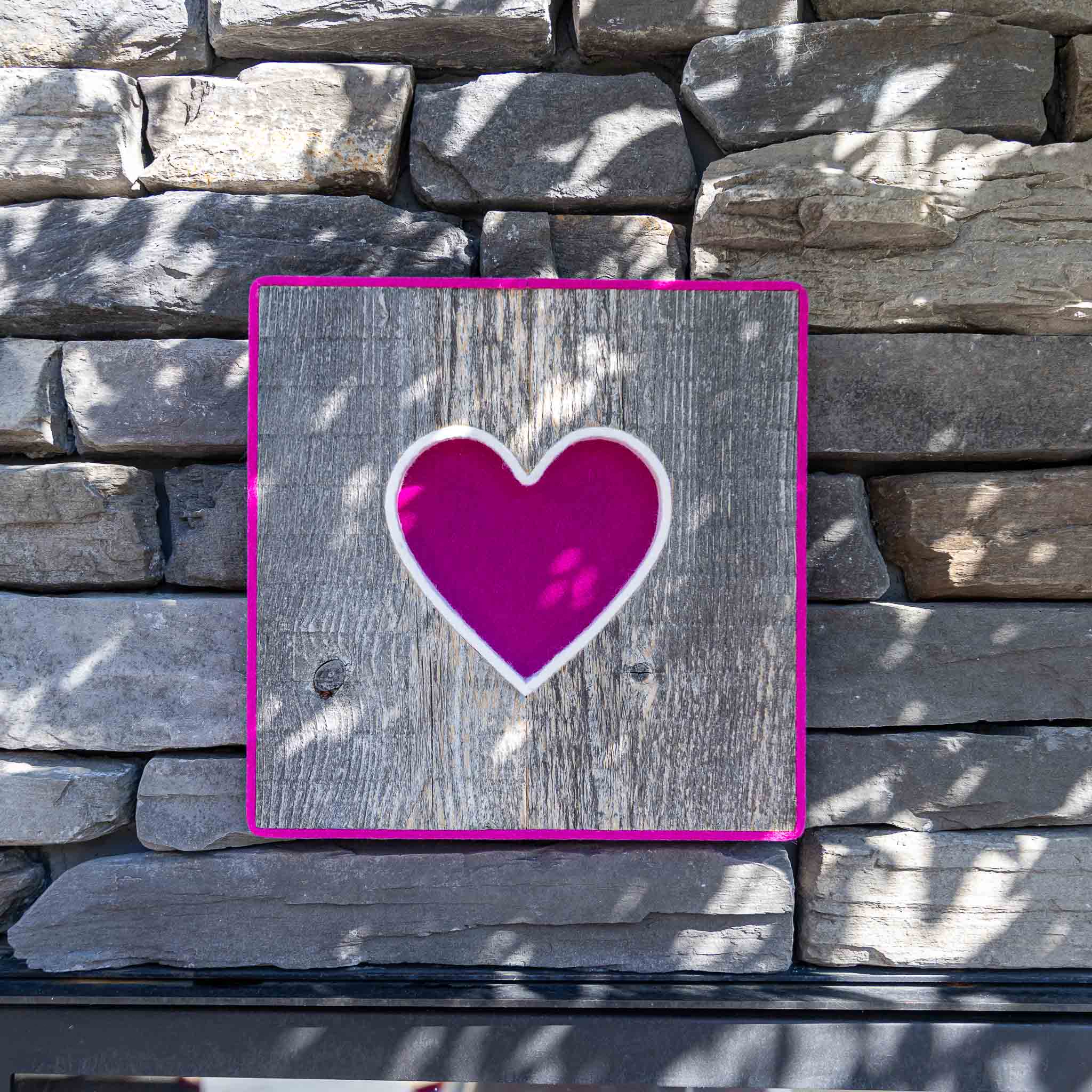 Alpen Kult-Quadrat mit Herz "lila, weis, pink"