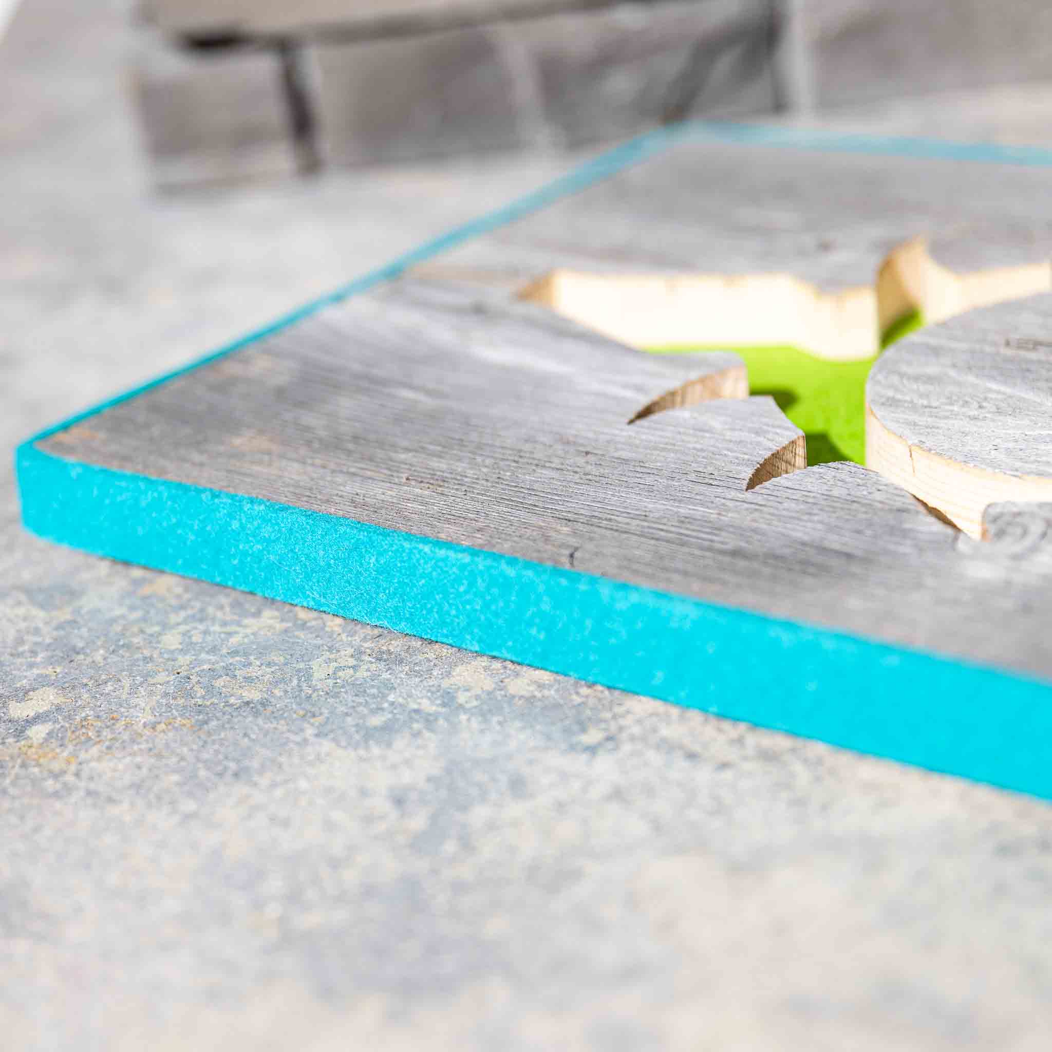 Alpen Kult-Quadrat mit Hirsch "hellgrün, türkis"