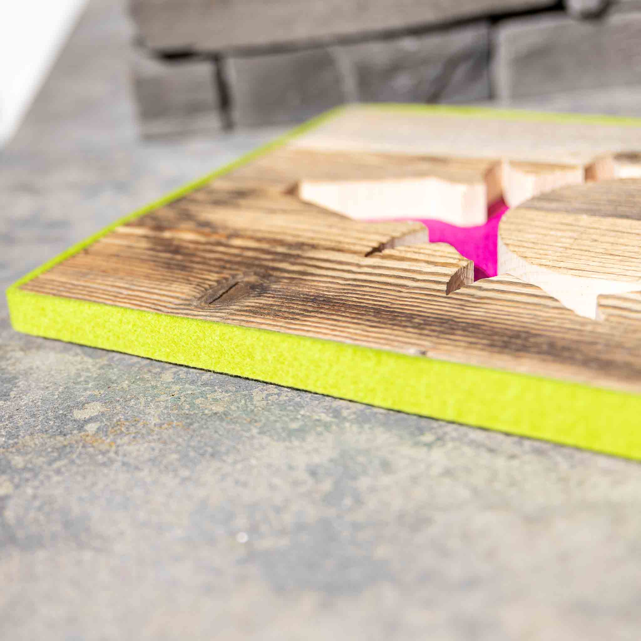 Alpen Kult-Quadrat mit Hirsch "pink, hellgrün"