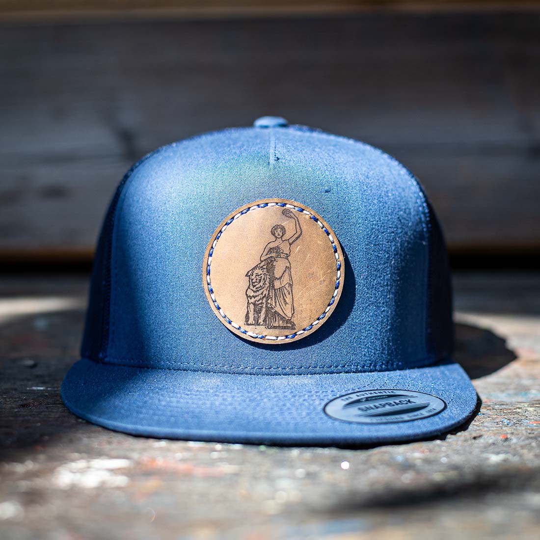 Snapback Cap Bavaria | Lederpatch | Alpine Blue | MAMMA BAVARIA