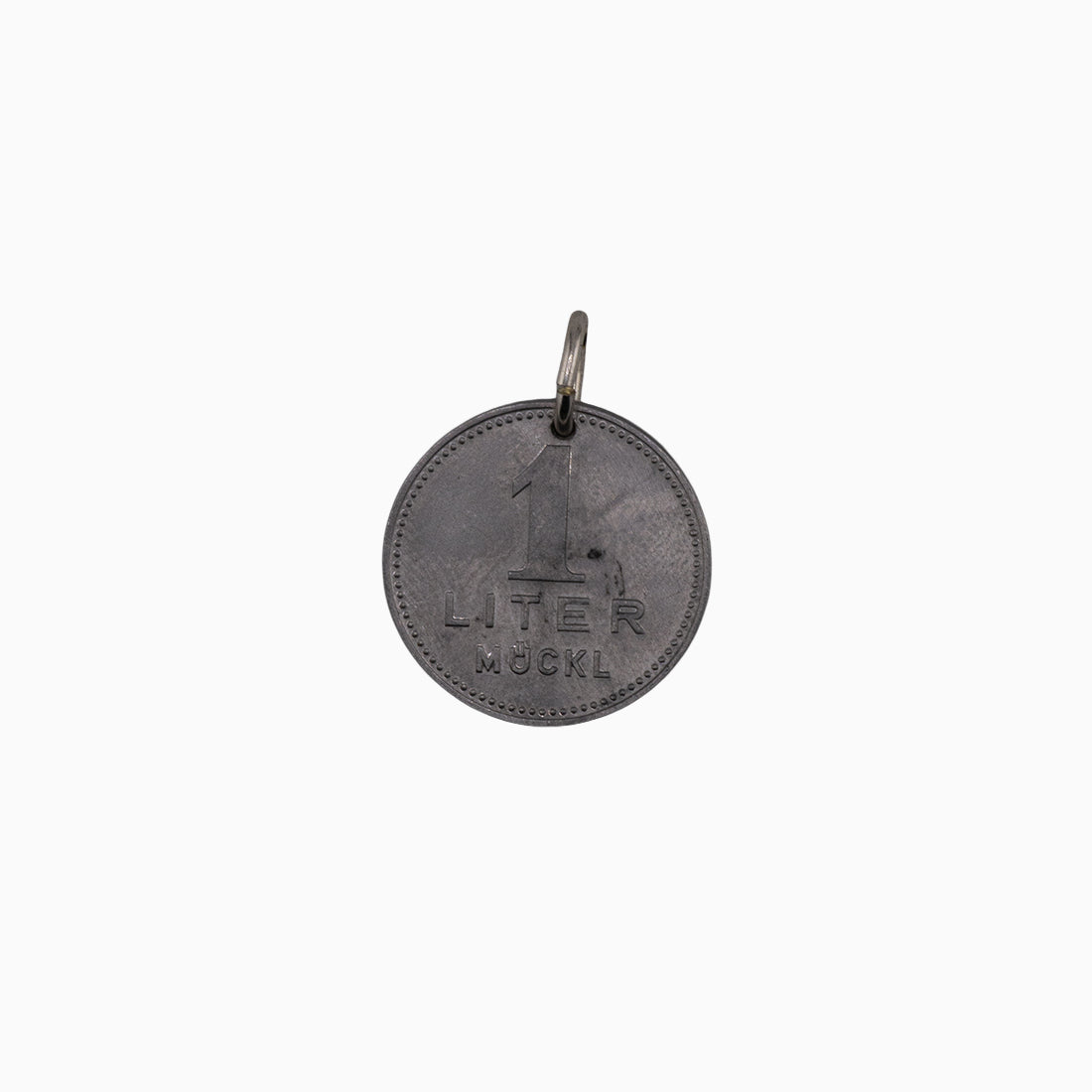 Historisches Bierzeichen | rund Aluminium | Hühnerbraterei Mückl | Charivari-Anhänger