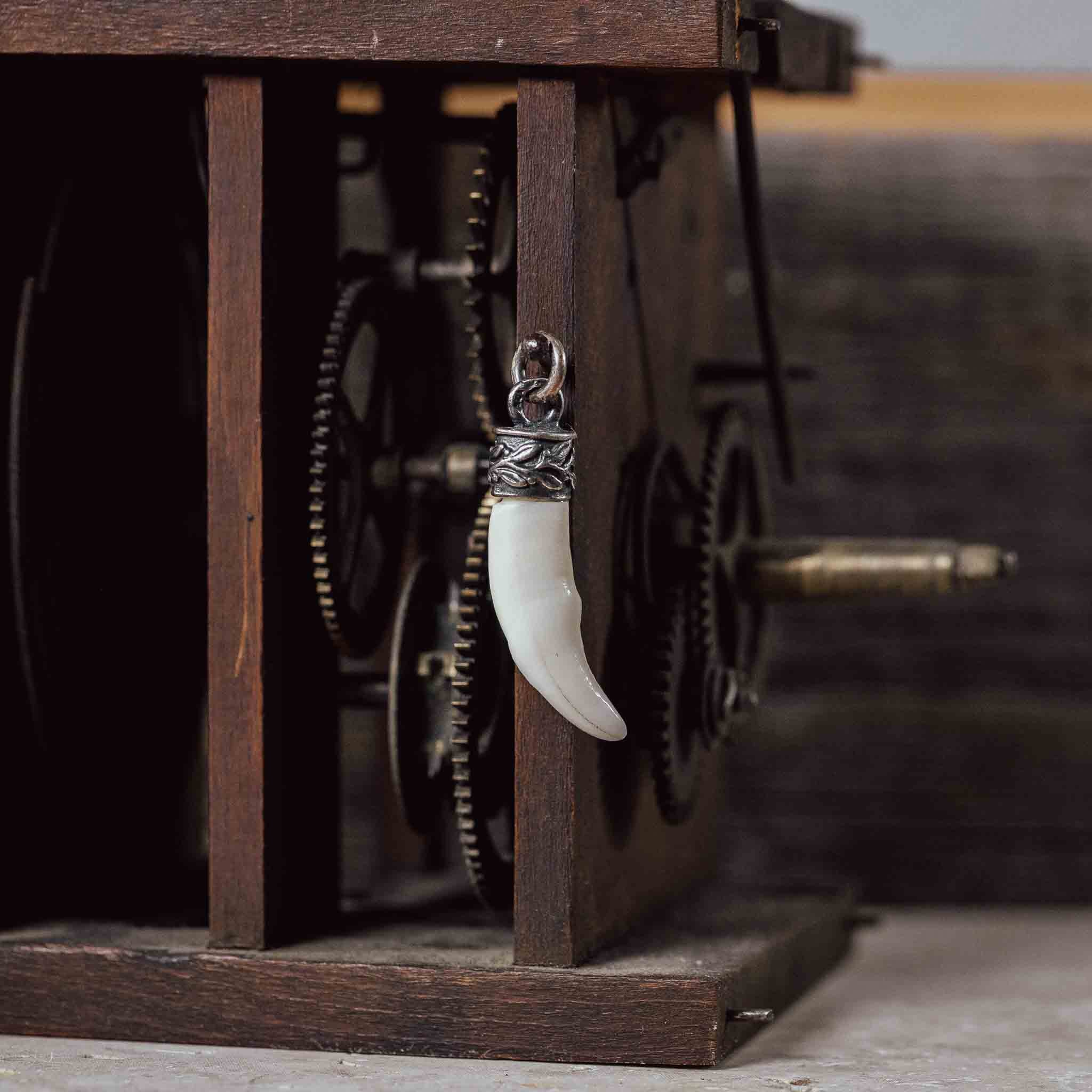 "Fuchs Zahn" in Silberfassung