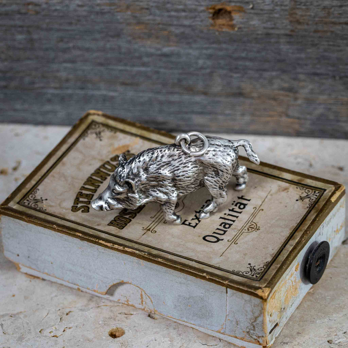 Historischer Keiler | Charivari-Anhänger | 835 Silber | Einzelstück