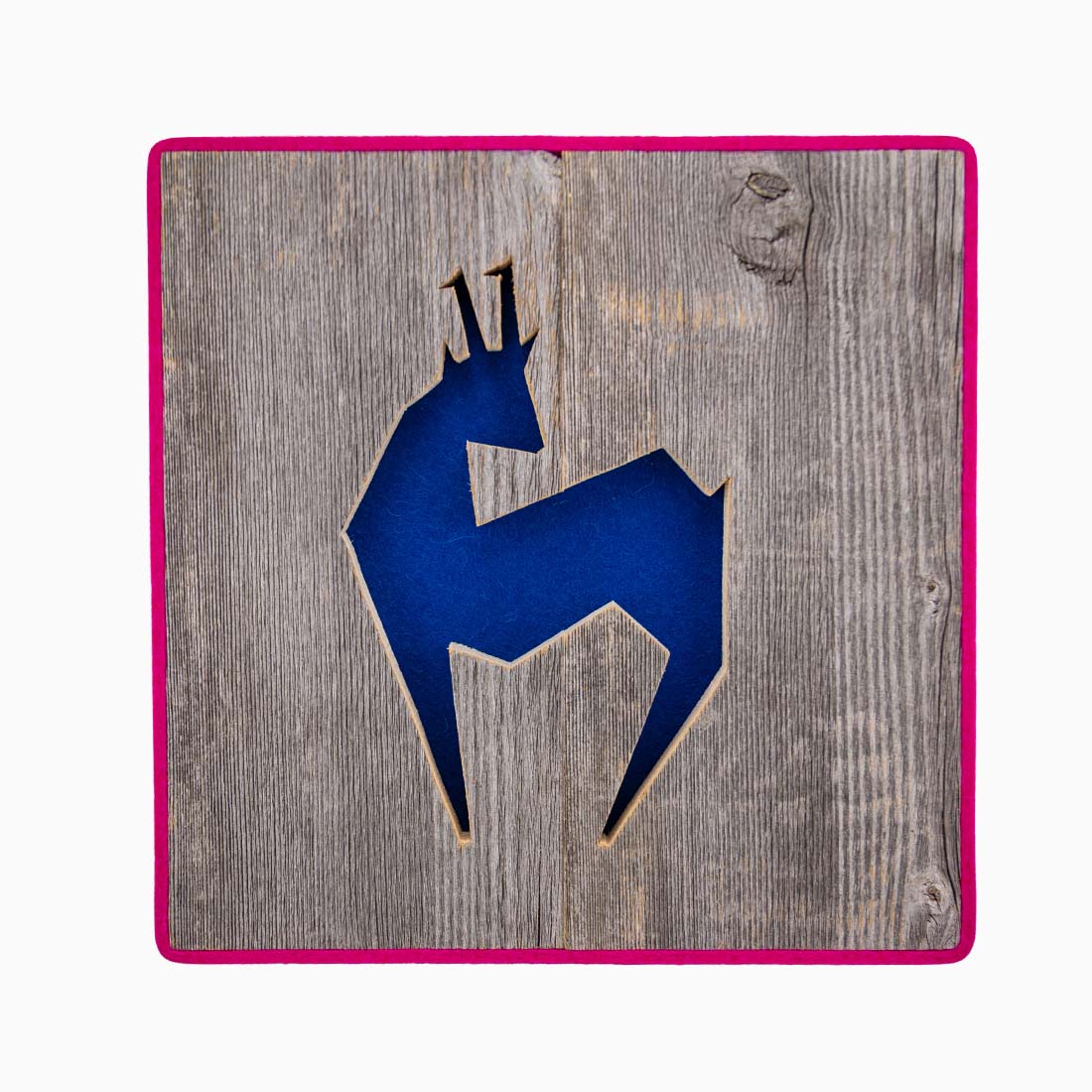 Alpen Kult-Quadrat mit Gams "blau, pink"