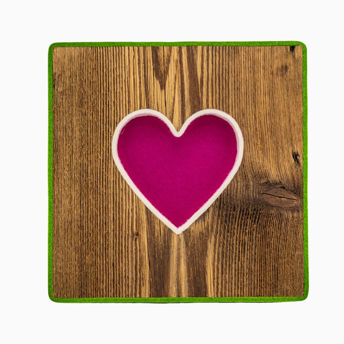 Alpen Kult-Quadrat mit Herz "pink, weiß hellgrün"