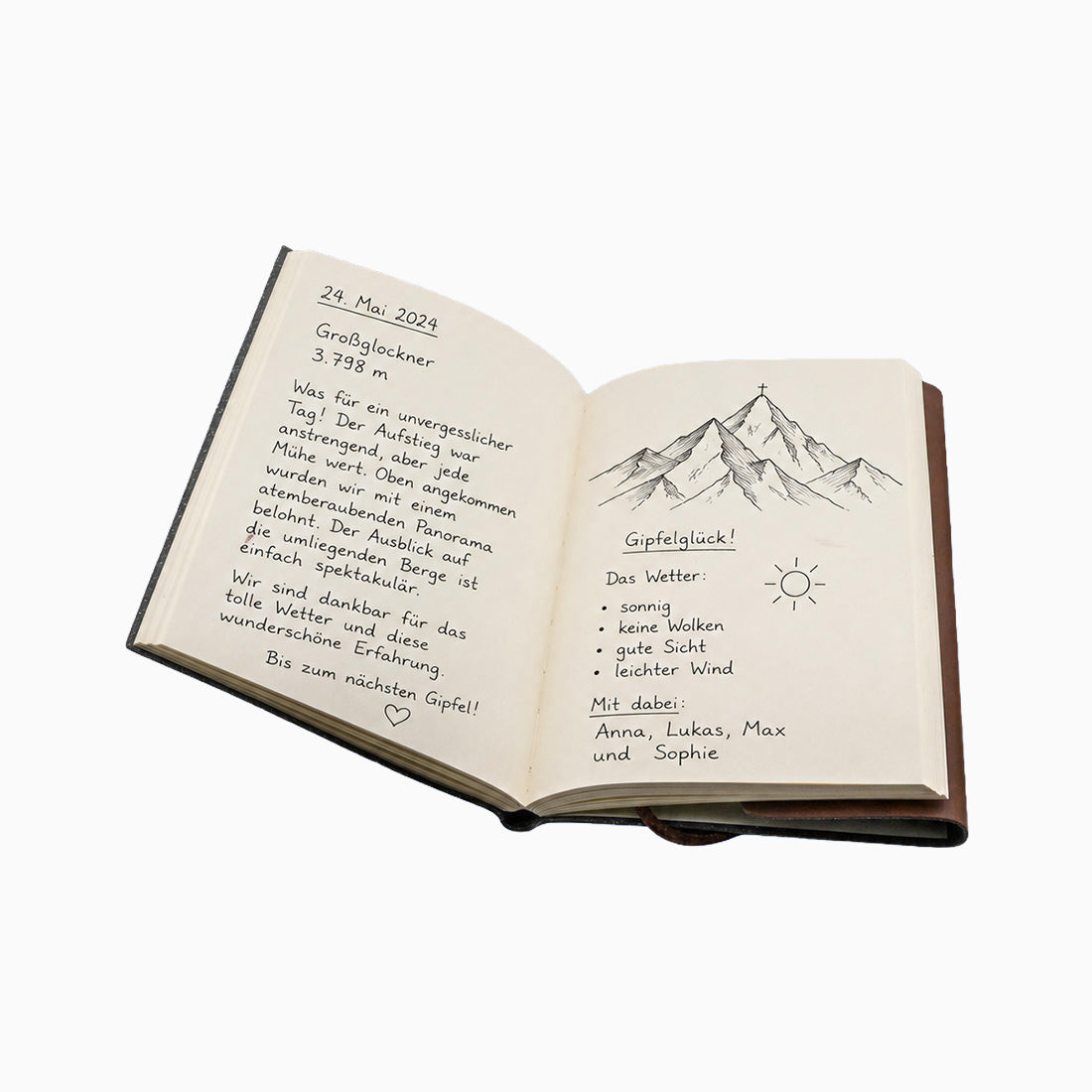 Gipfelbuch Gipfelstürmer | Heiliger Georg | Bergtagebuch mit Ledereinband