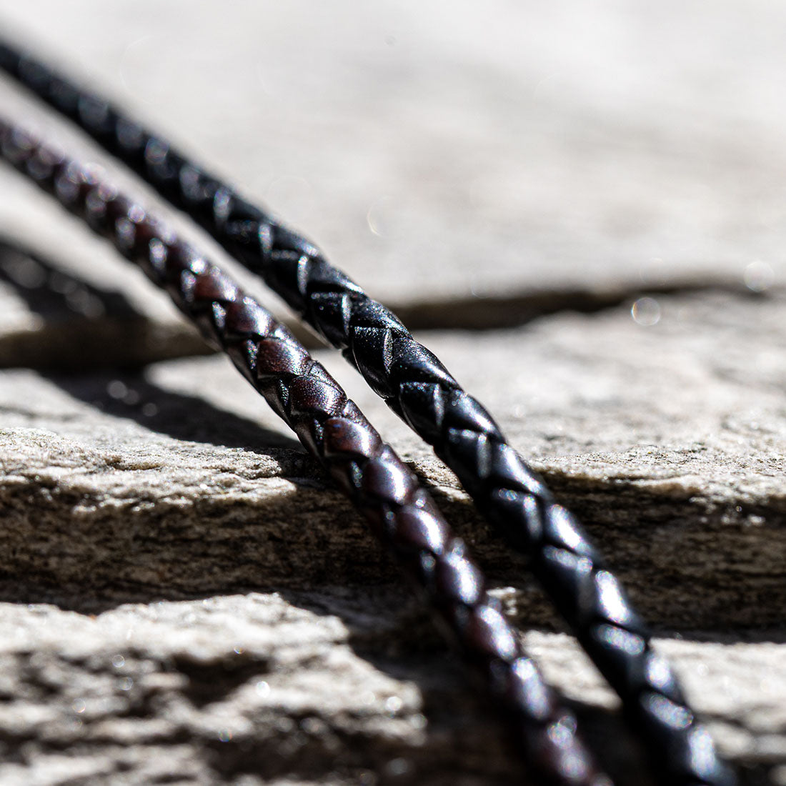 Lederband geflochten 4 mm | Sterlingsilber Bajonettverschluss