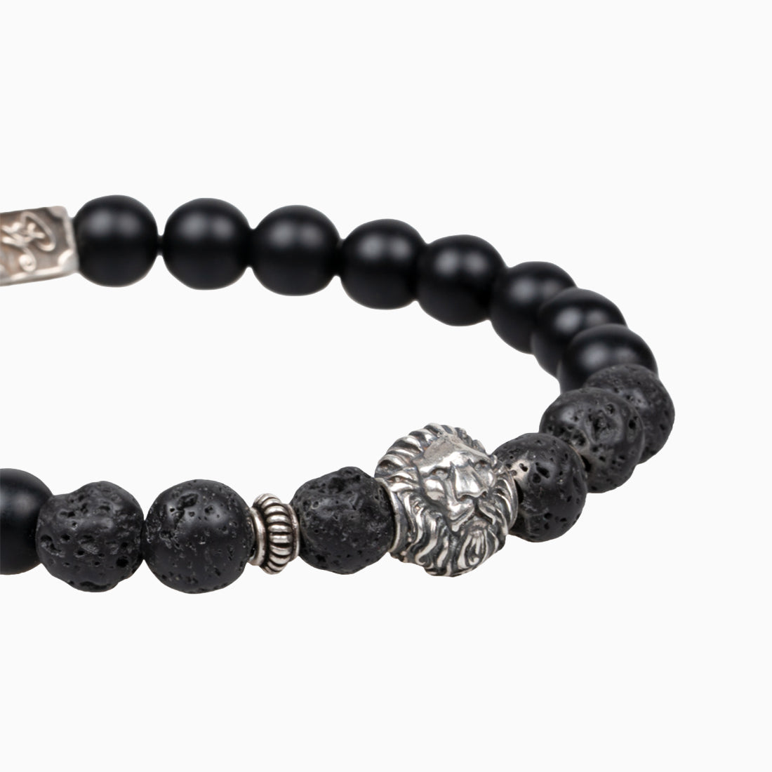 Hoamat-Armband "Chiemgaulöwe" Onyx matt Lava