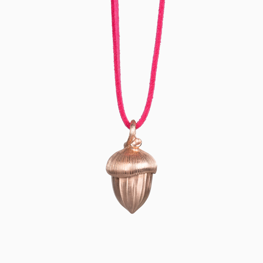 Ketten-Anhänger "Eichel mit Eichblatt" Sterlingsilber Roségold vergoldet in der Frühlings-Edition