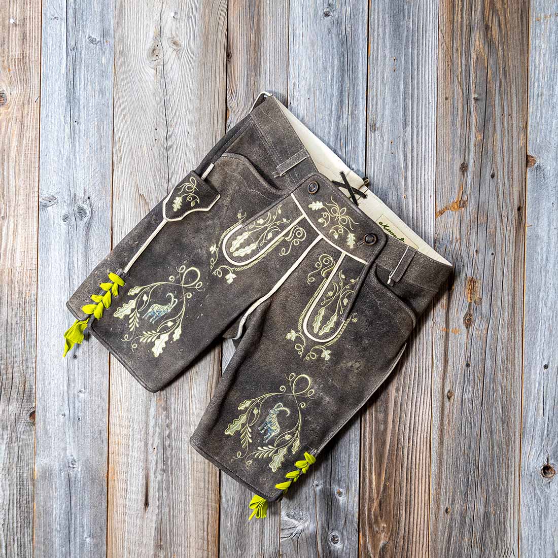 Lederhose "Ibex" Bavaria moorig/gold