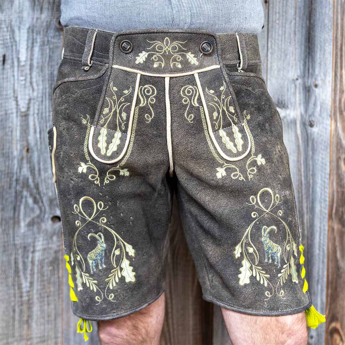 Lederhose "Ibex" Bavaria moorig/gold