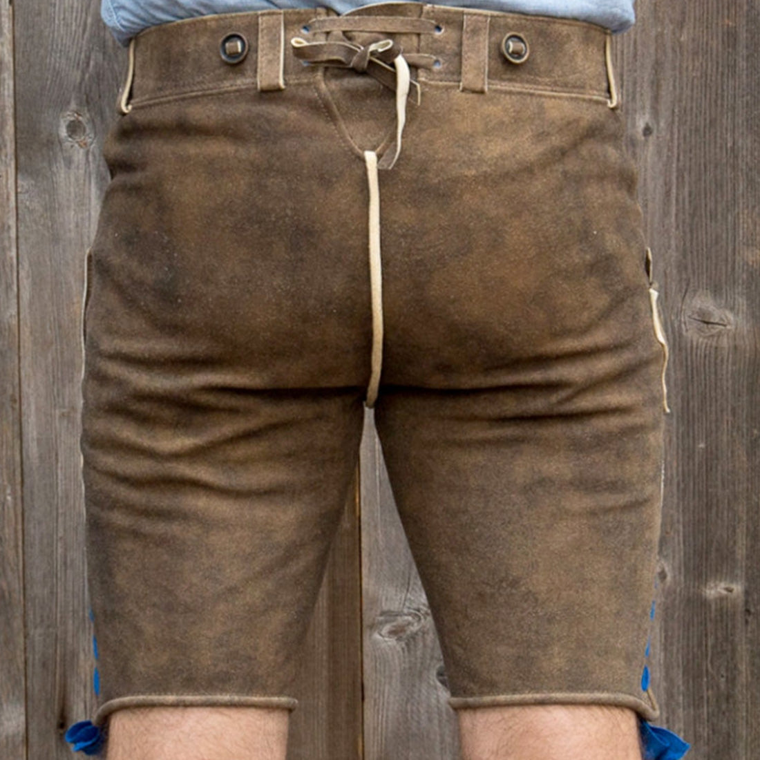 Lederhose "Uropa’s Liebling" Bavaria moorig/blau