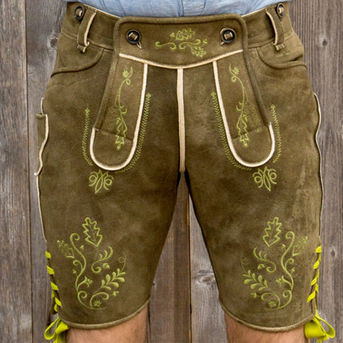 Lederhose "Uropa’s Liebling" Klassik dunkel/hellgrün