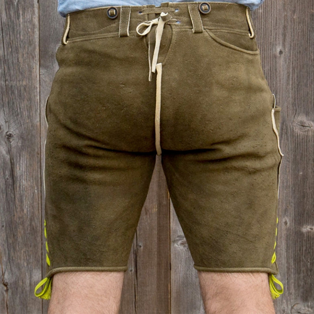 Lederhose "Uropa’s Liebling" Klassik dunkel/hellgrün