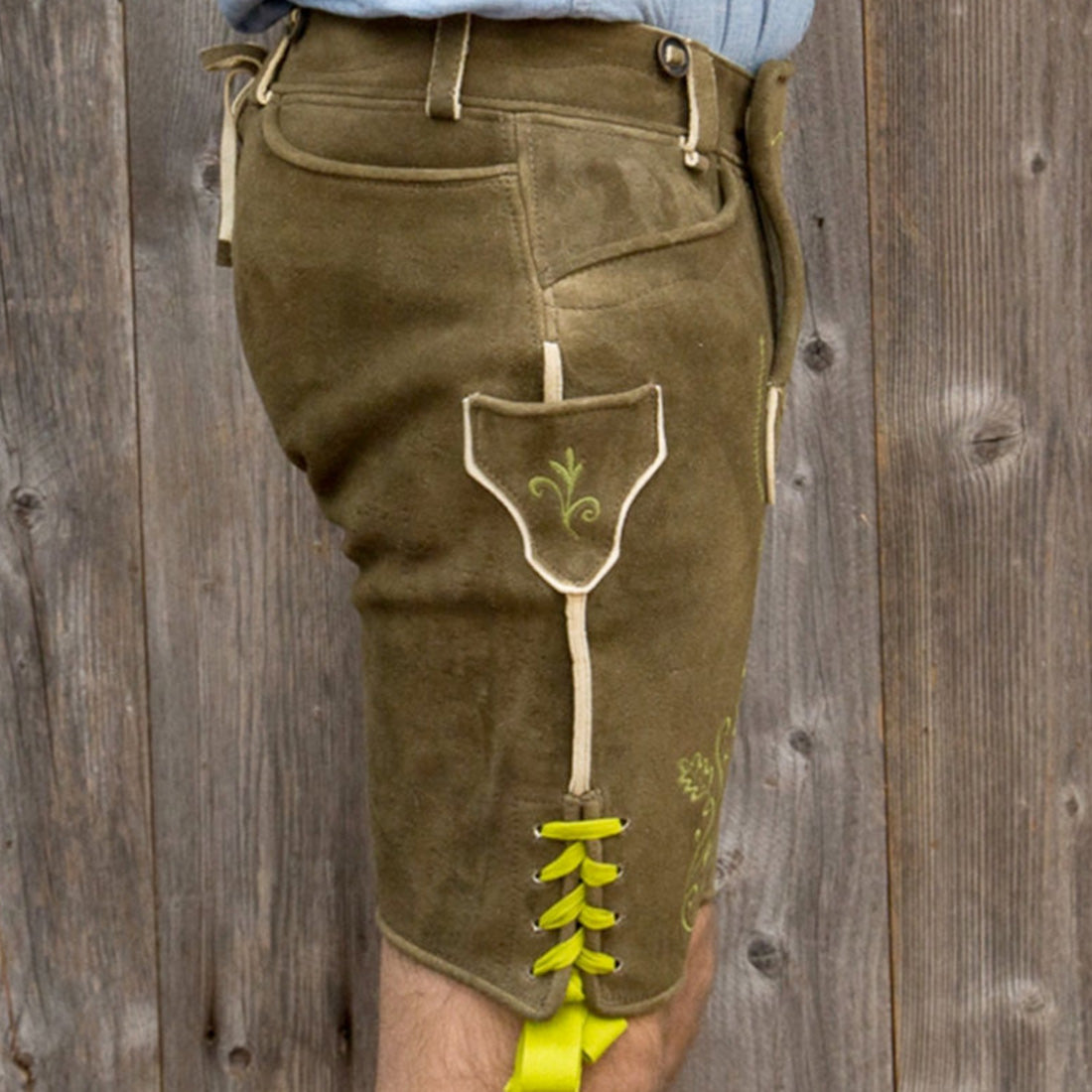 Lederhose "Uropa’s Liebling" Klassik dunkel/hellgrün