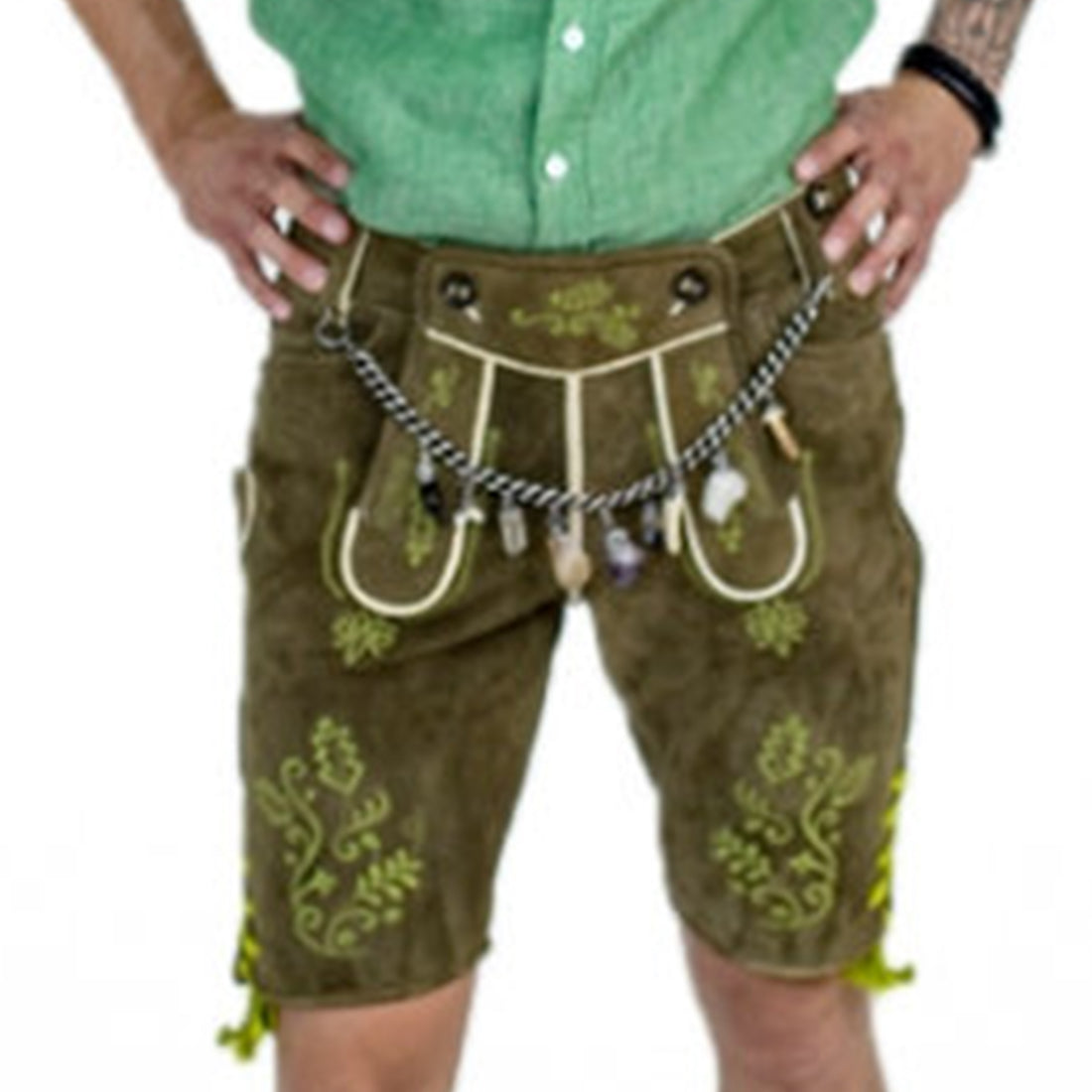 Lederhose "Uropa’s Liebling" Klassik dunkel/hellgrün