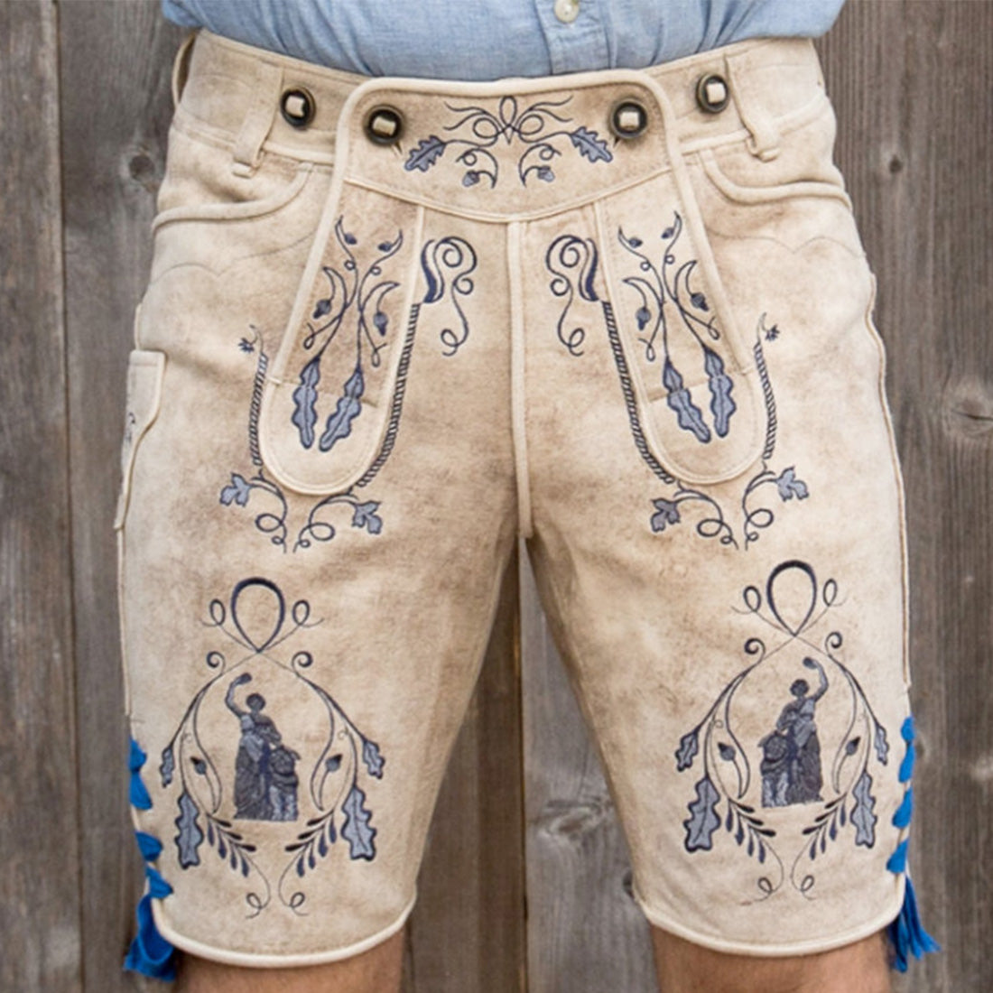 Lederhose "Uropa’s Liebling" Bavaria hell/blau
