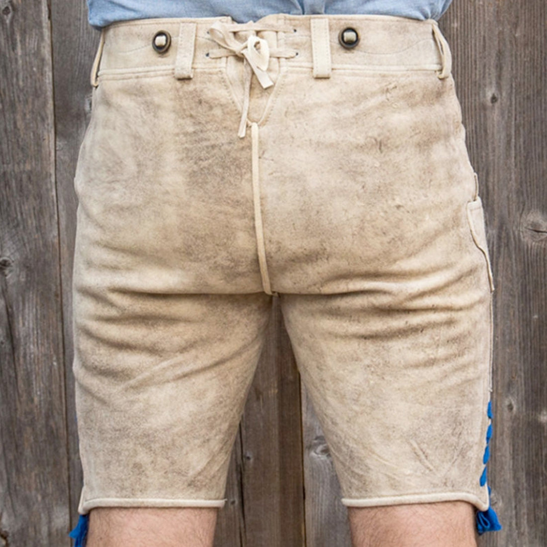 Lederhose "Uropa’s Liebling" Bavaria hell/blau