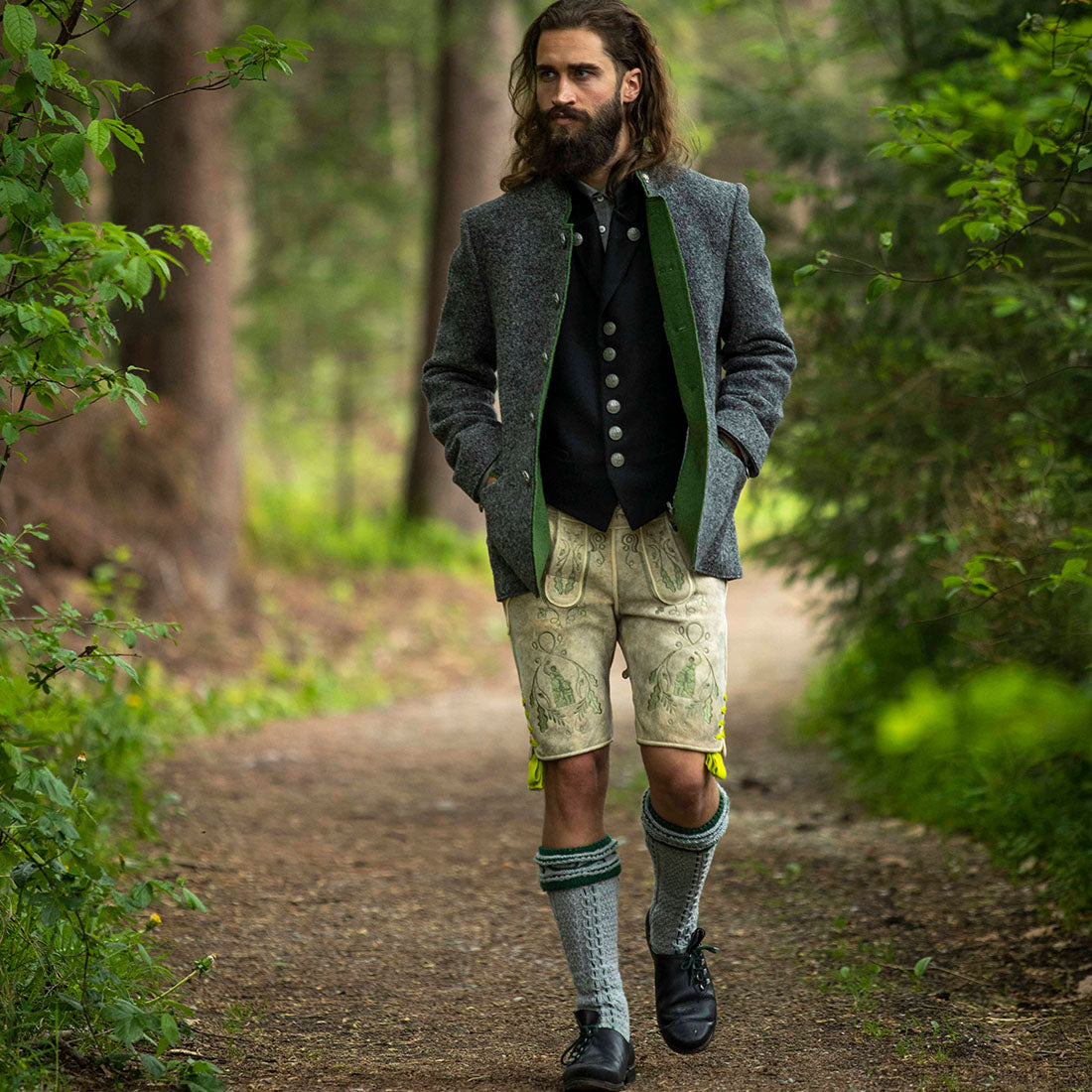 Lederhose "Uropa’s Liebling" Bavaria hell/olive