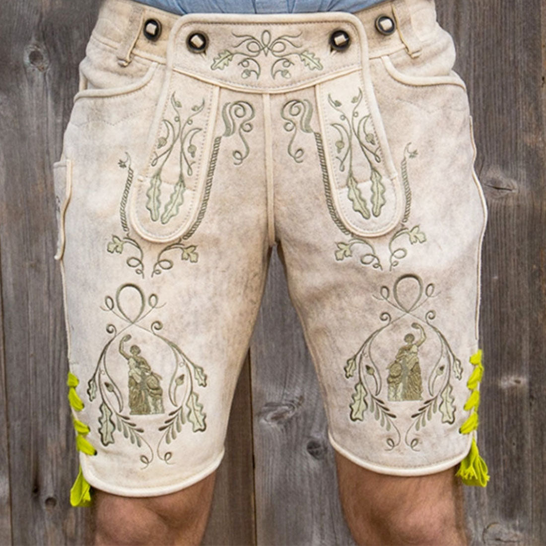 Lederhose "Uropa’s Liebling" Bavaria hell/olive