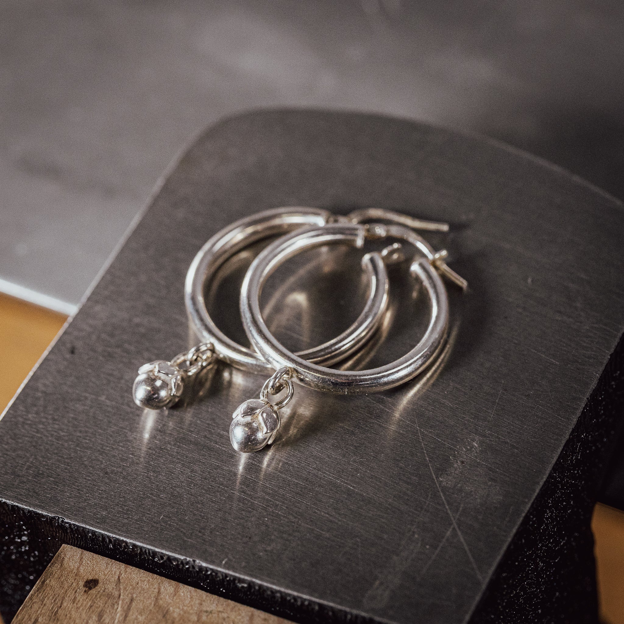 Creolen „Haselnuss“ – 925 Sterlingsilber poliert