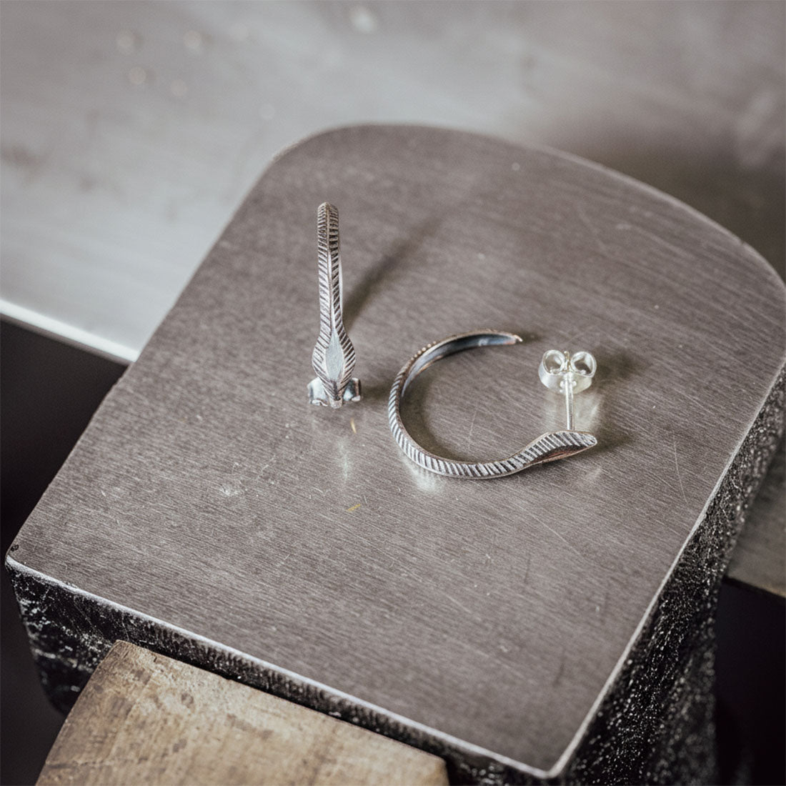 Creolen „Schlange“ – 925 Sterlingsilber geschwärzt