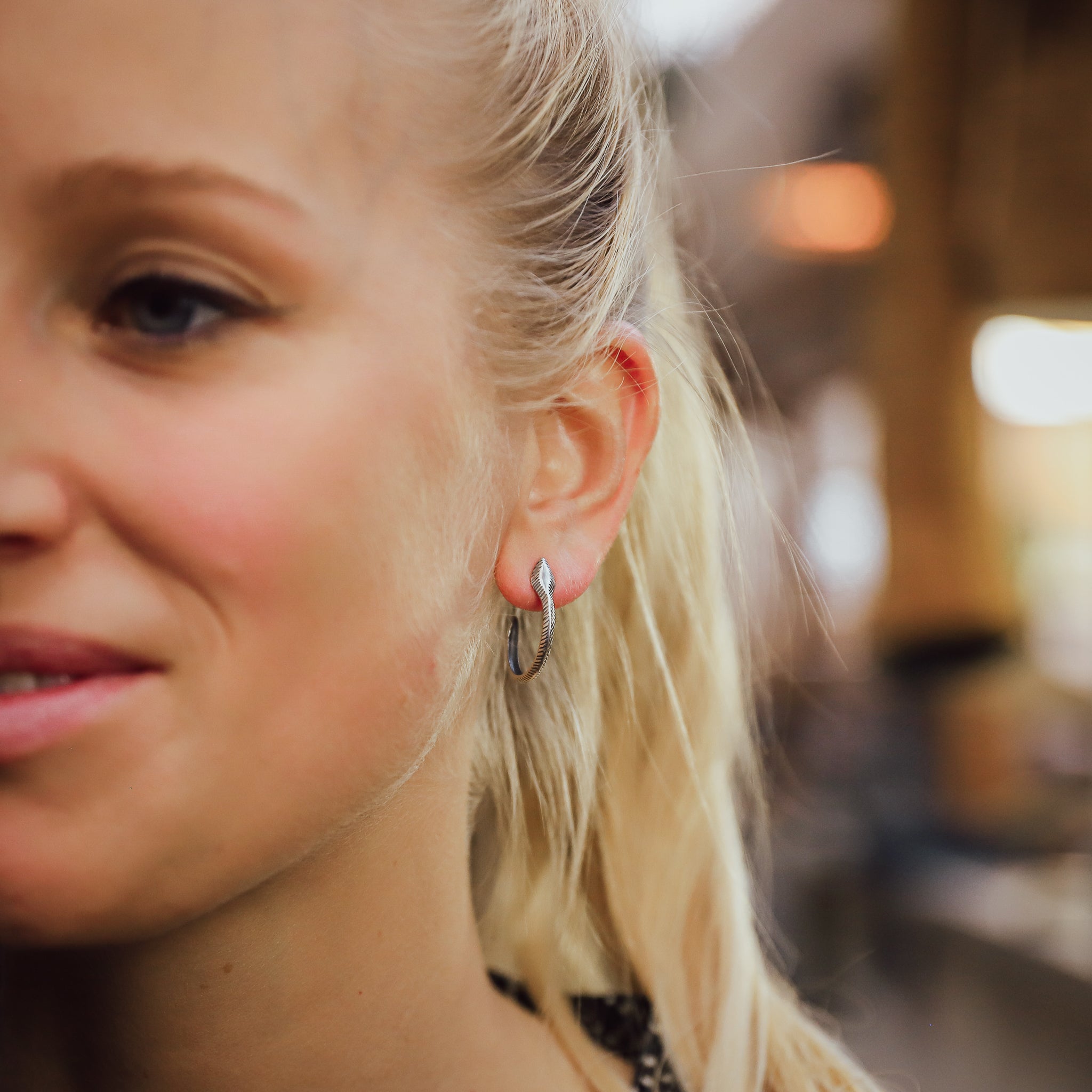 Creolen „Schlange“ – 925 Sterlingsilber geschwärzt