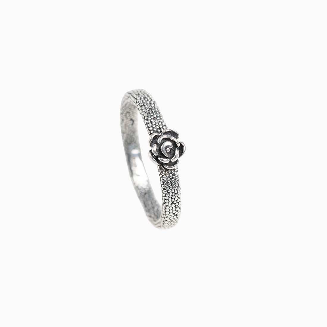 Rosen-Ring aus Sterlingsilber in "Sinter-Optik"