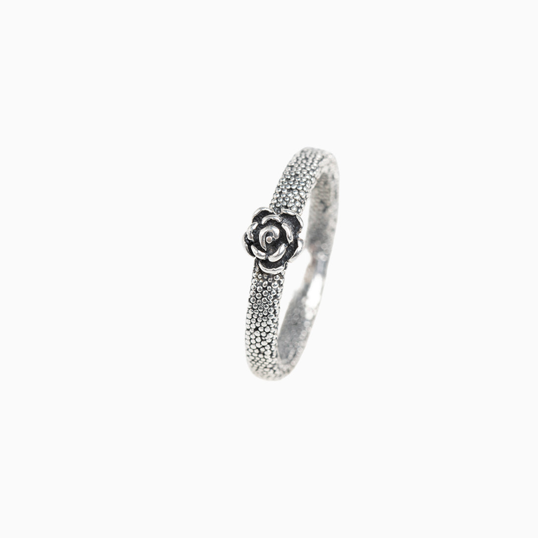 Rosen-Ring aus Sterlingsilber in "Sinter-Optik"