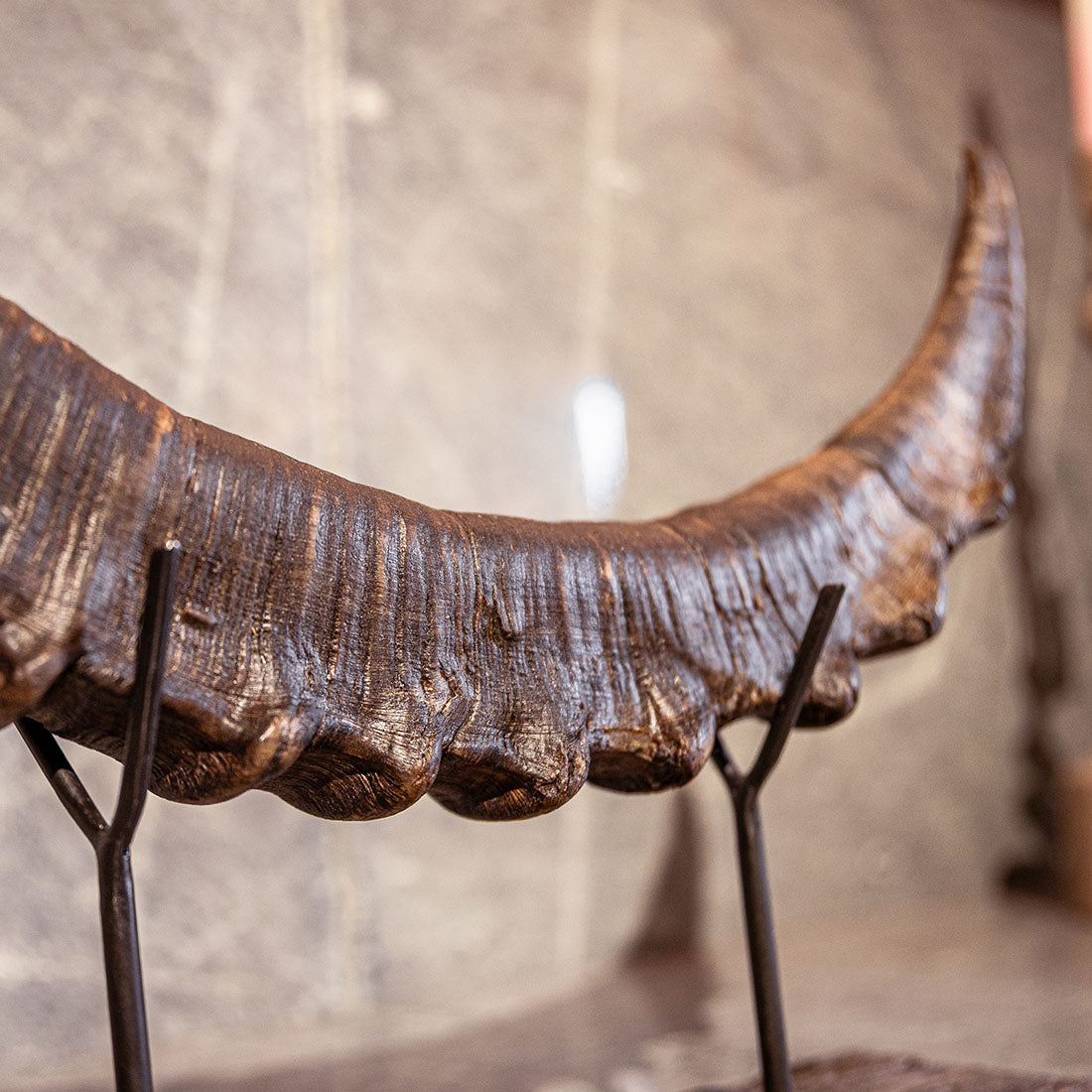 Steinbock-Horn "König der Alpen" dunkles Schwert