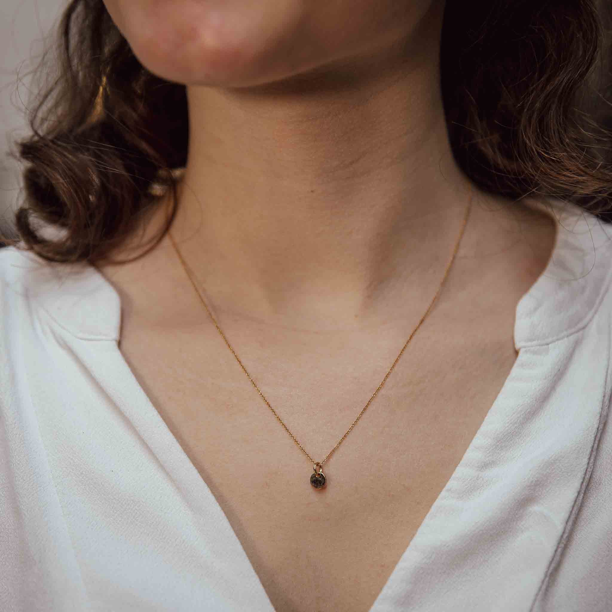 Halskette mit Plättchen – 14 K Roségold, punzierbar mit einem Buchstaben