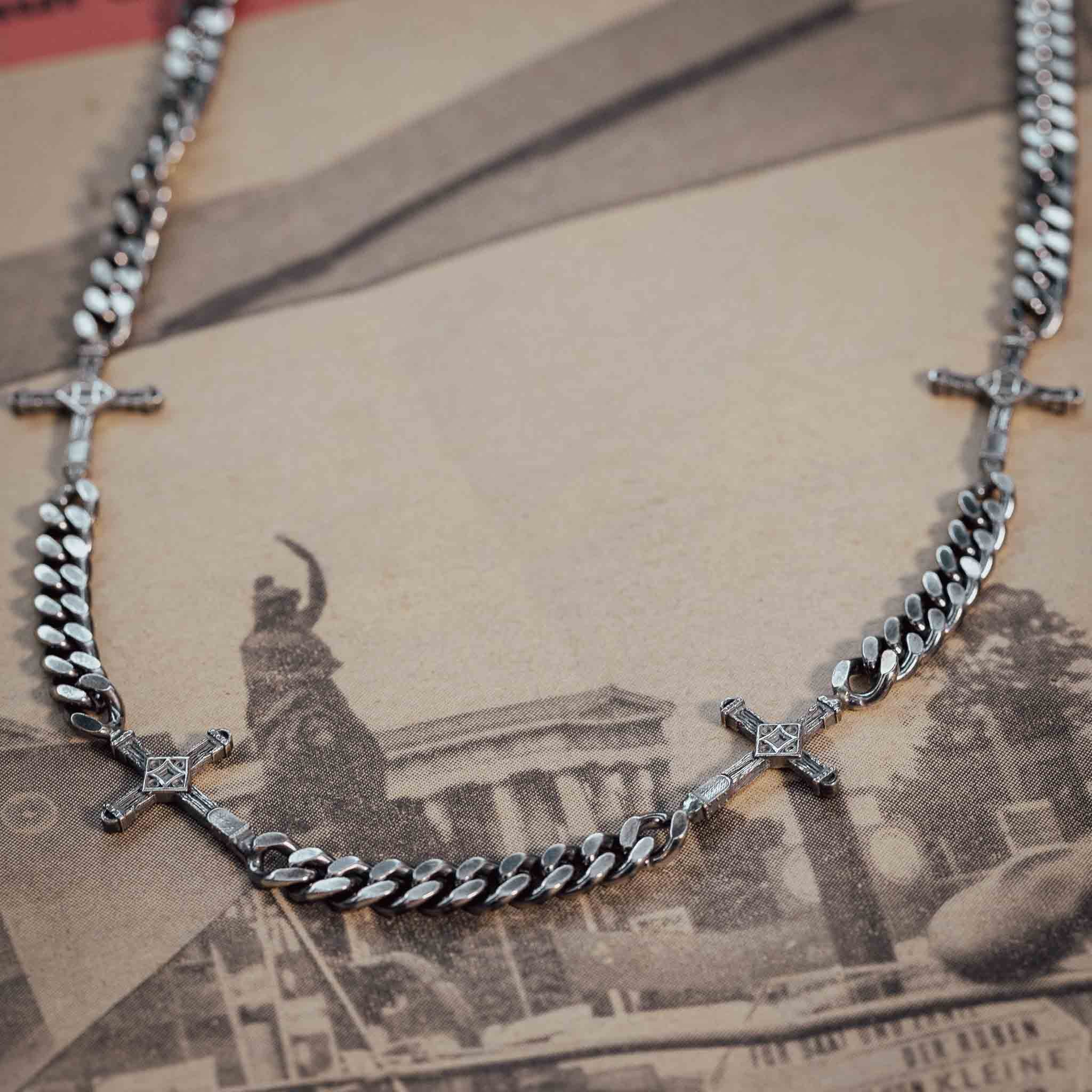 Halskette "Summit" aus Sterlingsilber mit Heuberg-Gipfelkreuzen - Einzelstück