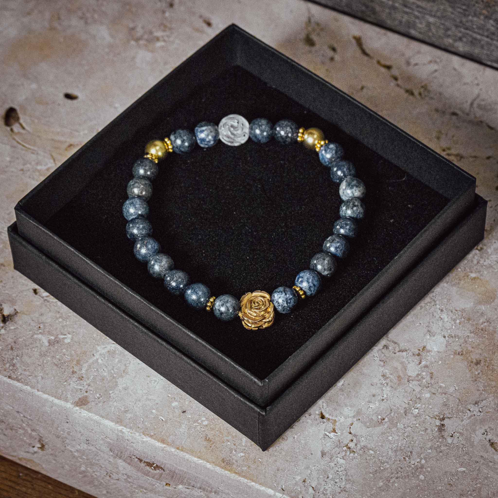 Rosen-Armband "Lapislazuli" vergoldet